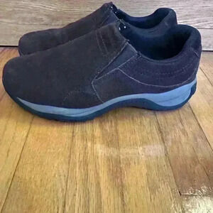 Merrell Men’s Espresso Brown Suede Leather Shoes Size 8 Slip On Loafers